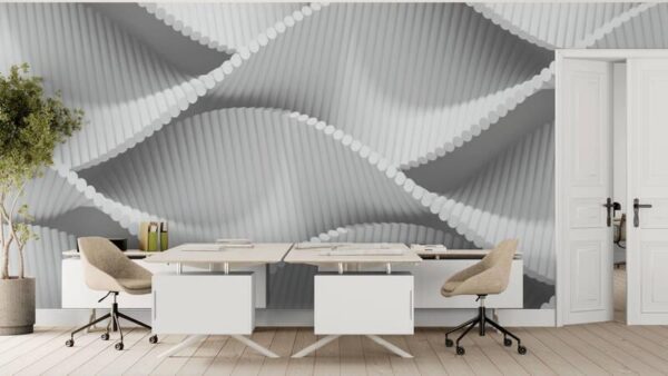 3D 3 white tapeta
