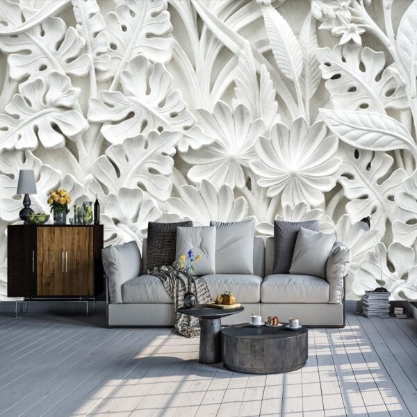 3D belo lisce tapeta