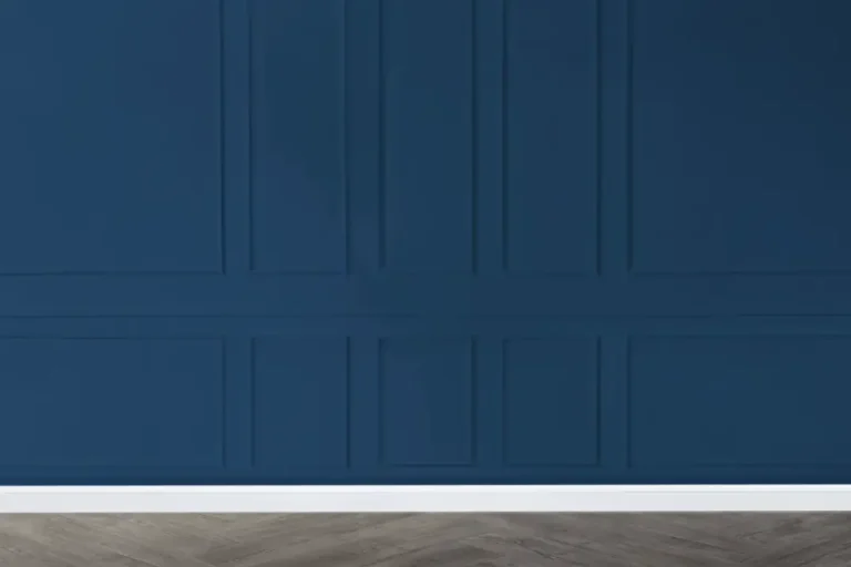 empty tapeta with blue patterned wall mockup