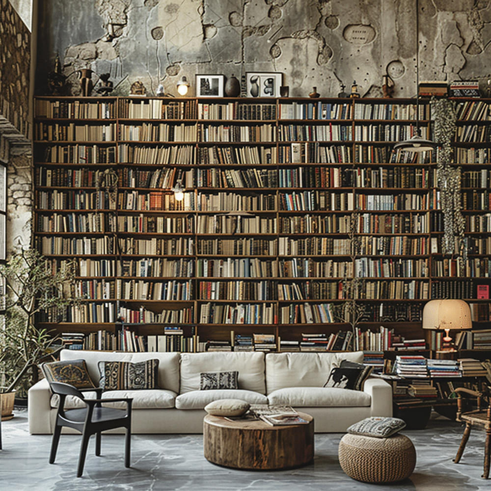 kucna biblioteka kao zidna dekoracija